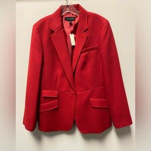 Talbots Red Wool Blend Equestrian Hunting Jacket—Size 16